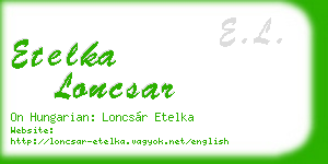 etelka loncsar business card